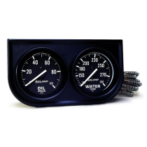 Mätarkonsol Oljetryck/Vattentemp. 2'' 100PSI/280ºF BLK DIAL BLK BZL AUTOGAGE